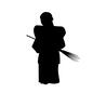 男性 男性,人物,ほうき,ホウキ,箒,一本,持つ,お正月,お坊さん,和尚さんのシルエット素材