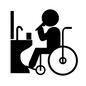 歯磨き 歯磨き 人,人物,ピクトグラム,歯磨き,歯ブラシ,車椅子,車イス,障害者,洗面所,洗面のシルエット素材