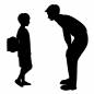 息子と話す父 息子と話す父 男の子,息子,話す,父,男性,横向き,父の日,親子,仲良し,子供のシルエット素材