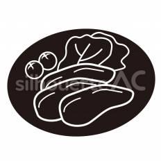 生姜焼き 生姜焼き,肉,皿のシルエット素材