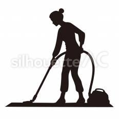 掃除機をかける 掃除機,床,室内のシルエット素材