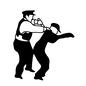 警官と犯人 警官と犯人 犯人,捕まえる,つかむ,取り押さえる,人物,人,全身,立ち姿,警察官,policeのシルエット素材