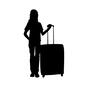 トラベル トラベル 人物,女性,全身,待つ,後ろ向き,旅,旅行,トラベル,キャリー,キャリーバッグのシルエット素材