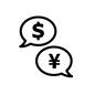 両替 両替 両替,為替,レート,貨幣単位,ドル,円,金融,ファイナンス,ビジネス,経済のシルエット素材