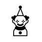 ピエロ ピエロ,道化師,人物,人形,余興,三角帽子,大道芸,大道芸人,パーティー,誕生日会のシルエット素材