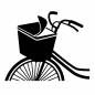 自転車の前かごのひったくり被害 自転車,前かご,ひったくり,犯罪,危険,移動,状況,シンプル,クール,防犯のシルエット素材