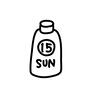 サンオイル サンオイル,英語,単語,SUN,数字,15,ボトル,夏,海,丸のシルエット素材