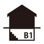 物件情報 戸建て,一戸建て,地下,B1,地下一階,地下室,物件情報,物件案内,家,物件のシルエット素材