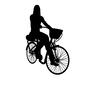 自転車 女性,女の人,買い物,人,人物,運転,乗る,自転車,サイクリング,買い物のシルエット素材