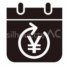 EC　サブスク サブスク,カレンダー,円のシルエット素材