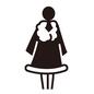 女性 女性,女の人,人,人物,ピクトグラム,毛皮,毛皮のコート,コート,全身,正面のシルエット素材