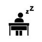 居眠り 居眠り,人,人物,ピクトグラム,寝息,アルファベット,座る,机,上半身,眠るのシルエット素材