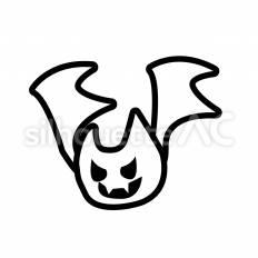 コウモリ　ニヤリ　白抜き こうもり,翼,飛ぶのシルエット素材