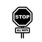 道路標識 道路標識 道路標識,標識,交通標識,看板,英語,単語,STOP,ALL WAYS,八角形,長方形のシルエット素材