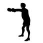 トレーニング トレーニング フロントレイズ,トレーニング,鍛える,筋トレ,人,人物,全身,横向き,ダンベル,持つのシルエット素材