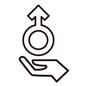 ジェンダーレス 性別記号,男性記号,手,手のひら,片手,支える,上向き,LGBTQ,ジェンダーレス,アイコンのシルエット素材