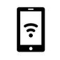 Wi-Fi画面 Wi-Fi画面 リモートワーク,テレワーク,在宅勤務,外出自粛,ステイホーム,通信,Wi-Fi,画面,電話,テレフォンのシルエット素材