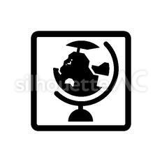 アイコン 地理,世界史,地球儀のシルエット素材