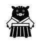 いのしし いのしし 着物,和服,袴,正面,全身,2019,年賀状,亥年,亥,猪のシルエット素材