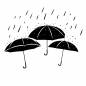 複数の傘と雨 傘,雨具,レイングッズ,雨傘,土砂降り,ザーザー,滴,梅雨,雨,雨降りのシルエット素材