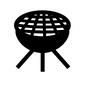 バーベキューコンロ バーベキューコンロ,丸型,脚,3本脚,バーベキュー用品,網,円形,アウトドア用品,屋外,野外のシルエット素材