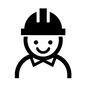 作業員 作業員 作業員,人,人物,ヘルメット,責任者,上半身,工場のシルエット素材