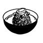 冷麺 冷麺 冷麺,麺,麺類,食事,どんぶり,器,食器,卵,ゆで卵,山盛りのシルエット素材