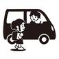 女の子 お母さん,お迎え,送迎,車,横向き,自動車,歩く,学校帰り,下校,小学生のシルエット素材