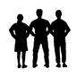 友達 友達 3人,ポーズ,並ぶ,腰に手,全身,写真,仲良し,仲間,友人,友達のシルエット素材