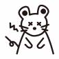 疲れたネズミ ネズミ,疲れた,弱った,困る,空腹,ダメ,動物,1匹,キャラクター,ハンドパペットのシルエット素材