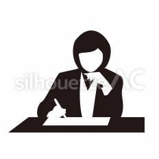 筆記試験 女子,女の子,学生のシルエット素材