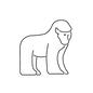 ゴリラ ゴリラ,ごりら,野生動物,手書き風,ラフ,生き物,動物,アニマルのシルエット素材