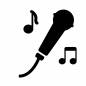 カラオケ カラオケ,マイク,音符,コード,持ち手,ヘッド,音楽,歌,機器,歌唱のシルエット素材