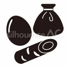 おでん（大根、こんにゃく、昆布） 大根,こんにゃく,昆布のシルエット素材