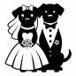 犬 犬 犬,カップル,結婚,ウェディングドレス,タキシード,イベント,記念,幸せ,嬉しい,華やかのシルエット素材