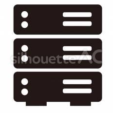 デジタル　サーバ サーバ,サーバー,機器のシルエット素材