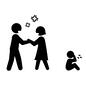 夫婦げんか 夫婦げんか,揉め事,喧嘩,けんか,ケンカ,夫婦,子供,泣く,人物,人のシルエット素材