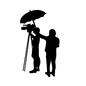カメラマン カメラマン 2人,パラソル,カメラ,人物,人,カメラマン,撮影,撮る,収録,録画のシルエット素材
