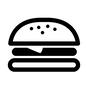 ハンバーガー ハンバーガー ハンバーガー,チーズバーガー,バンズ,1個,ファストフード,食べ物,食事,軽食,グルメ,アイコンのシルエット素材