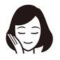 スキンケア 人物,人,女性,女,1人,目を閉じる,正面,スキンケア,しっとり,保湿のシルエット素材