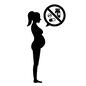 妊娠中の禁止事項 人,人物,女性,立つ,横向き,全身,妊婦,妊娠,禁止,吹き出しのシルエット素材