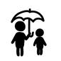 梅雨 梅雨 ピクトグラム,梅雨,雨,あめ,雨傘,人,人物,2人,大人,子供のシルエット素材