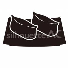 稲荷ずし 稲荷寿司,油揚げ,米のシルエット素材