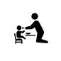子供の食事 子供の食事 食事,離乳食,食べさせる,人物,子供,ピクトグラム,赤ちゃん,ベビー,育児,子育てのシルエット素材