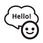 英語の挨拶 英語の挨拶 ハロー,英語,こんにちは,挨拶,ニコニコ,丸顔,笑う,顔,顔文字,吹出しのシルエット素材
