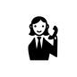 女性社員 女性社員 女性社員,女性スタッフ,コールスタッフ,電話,受話器,話す,上半身,笑顔,正面,人物のシルエット素材