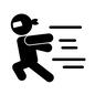 忍術 忍術,武術,人,人物,全身,横向き,走る,ピクトグラム,全力疾走,速いのシルエット素材