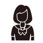 中学生 女の子,女子中学生,制服,夏服,リボン,セーラー服,上半身,正面,ピクトグラム,人物のシルエット素材