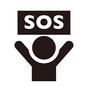SOSマーク SOS,両手をあげる,人物,人,ピクトグラム,助けて,援助,ボランティア,救助,救出のシルエット素材