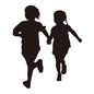 かけっこをする子供たち かけっこをする子供たち かけっこ,鬼ごっこ,追いかけっこ,少年,男の子,少女,女の子,子供,人物,2人のシルエット素材